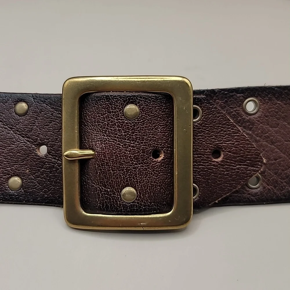 Michael Stars Belt Women's Medium Genuine Leather Grommets Studded Strappy Boho
